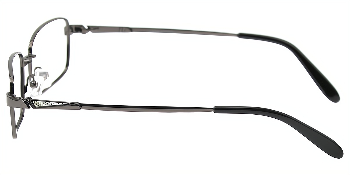Gray Rectangle Classic Simple Metal Eyeglasses