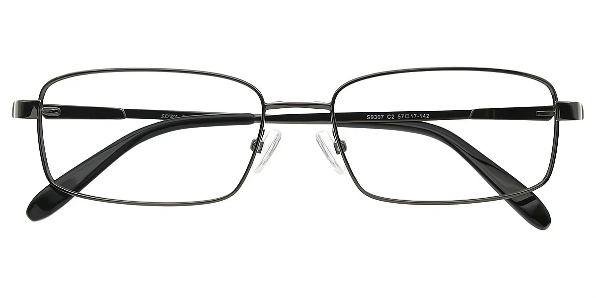 Gray Rectangle Classic Simple Metal Eyeglasses