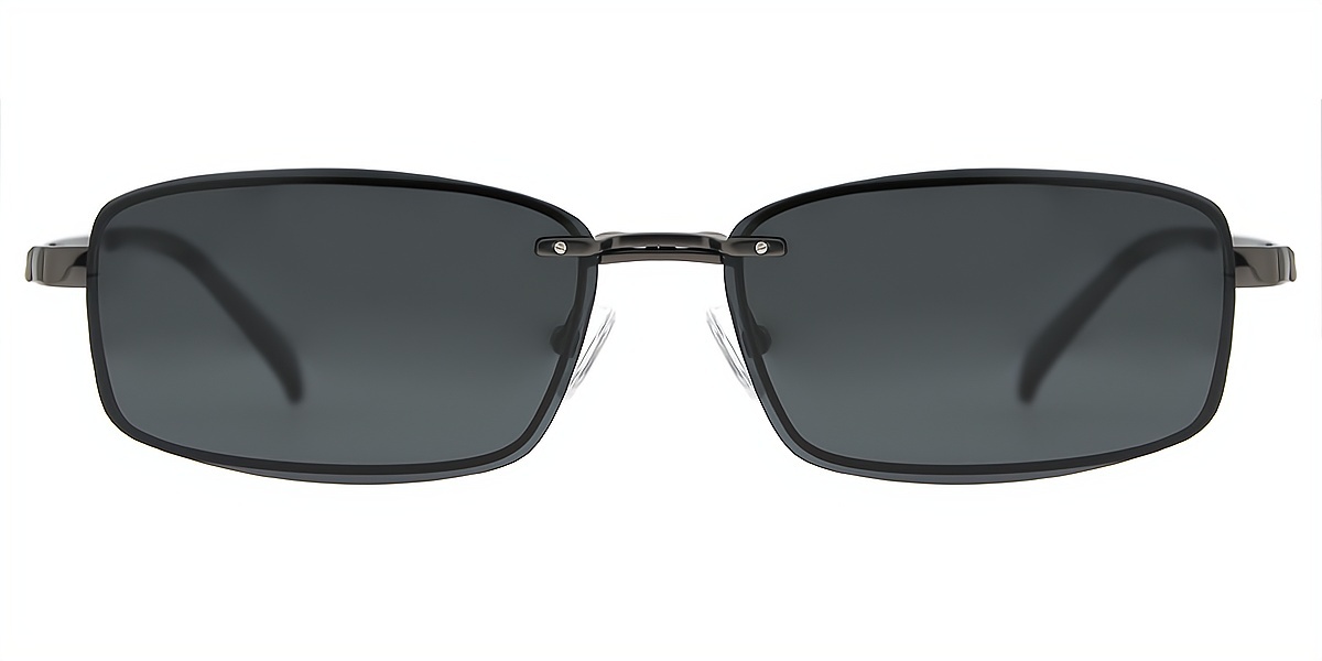Gray Rectangle Classic Simple Metal Eyeglasses