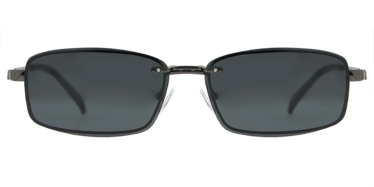 Gray Rectangle Classic Simple Metal Eyeglasses