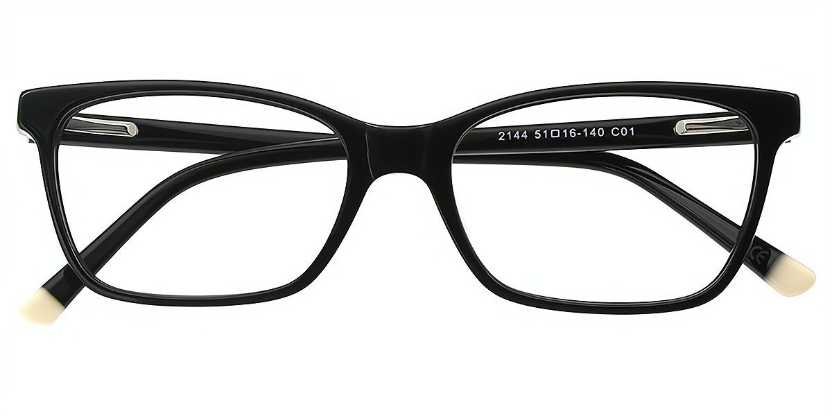 Black Rectangle Classic Acetate Eyeglasses