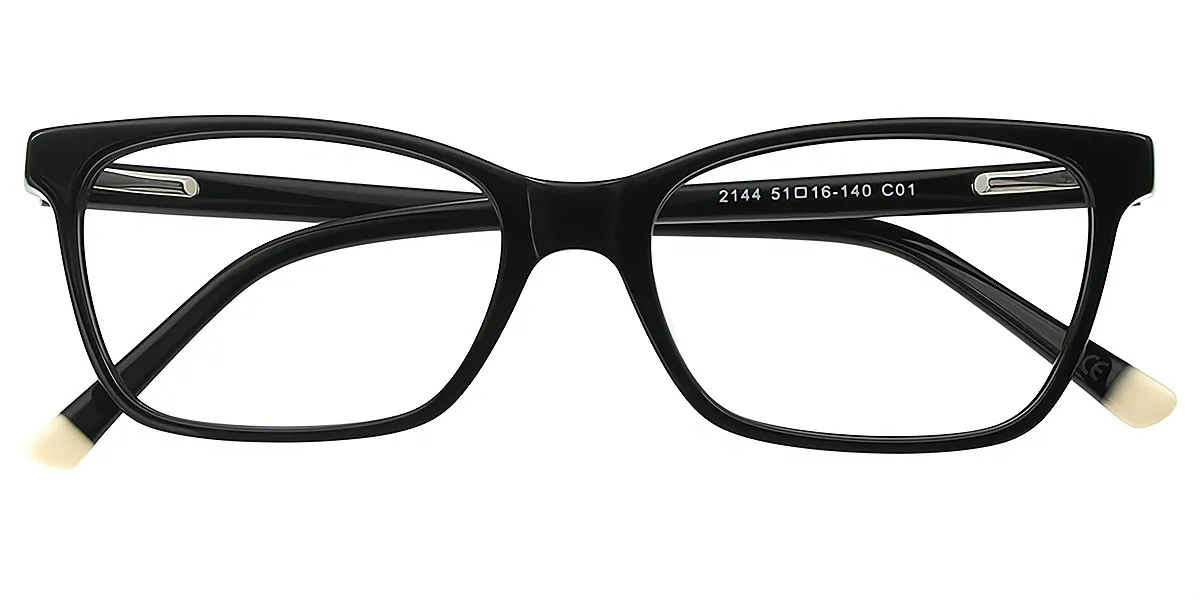 Black Rectangle Classic Acetate Eyeglasses