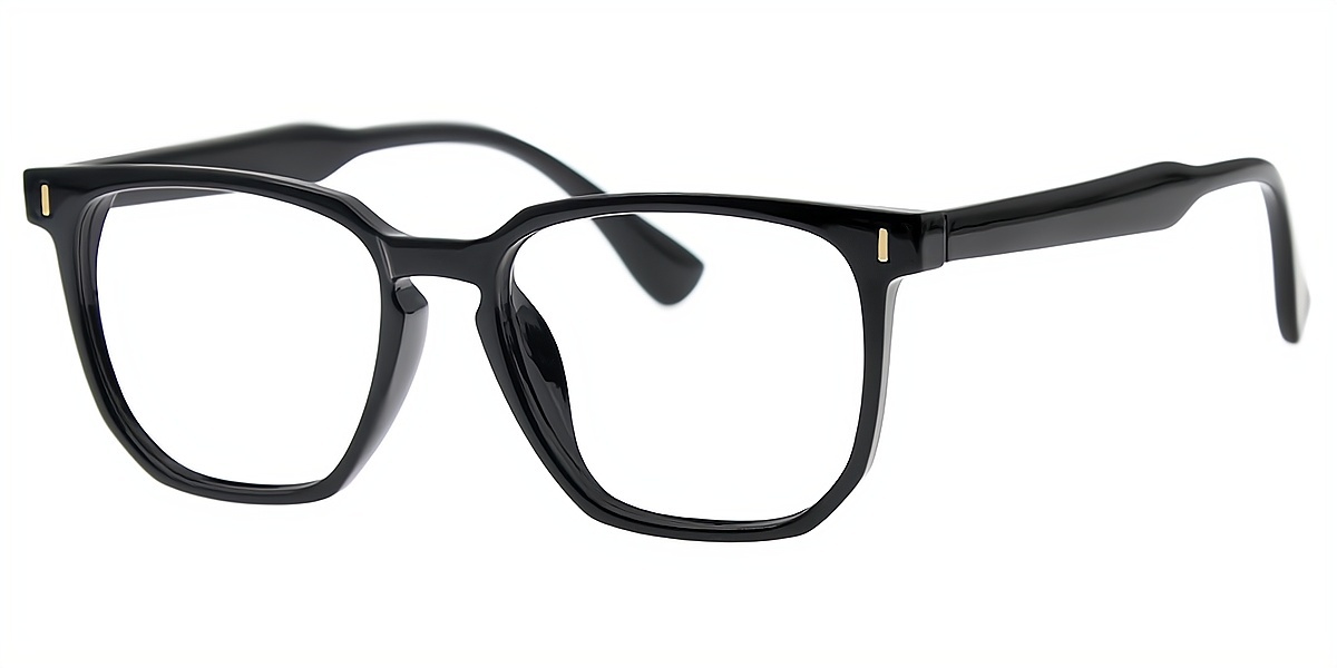Black Horn Simple Plastic Eyeglasses