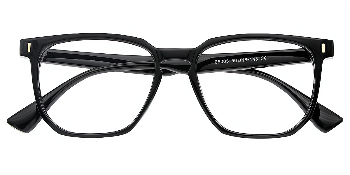 Black Horn Simple Plastic Eyeglasses
