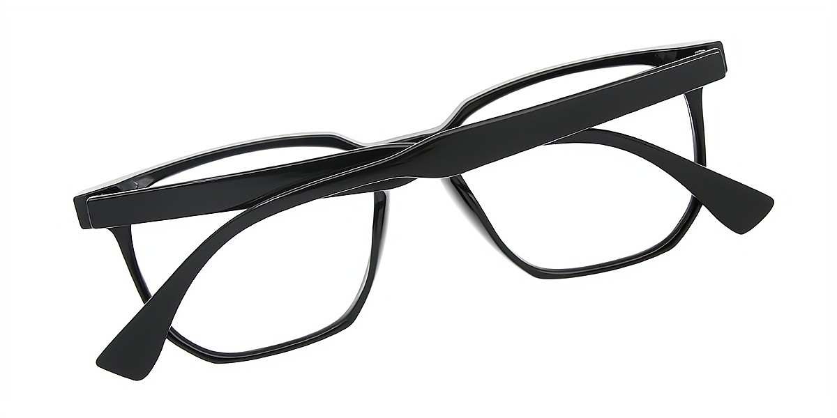 Black Horn Simple Plastic Eyeglasses