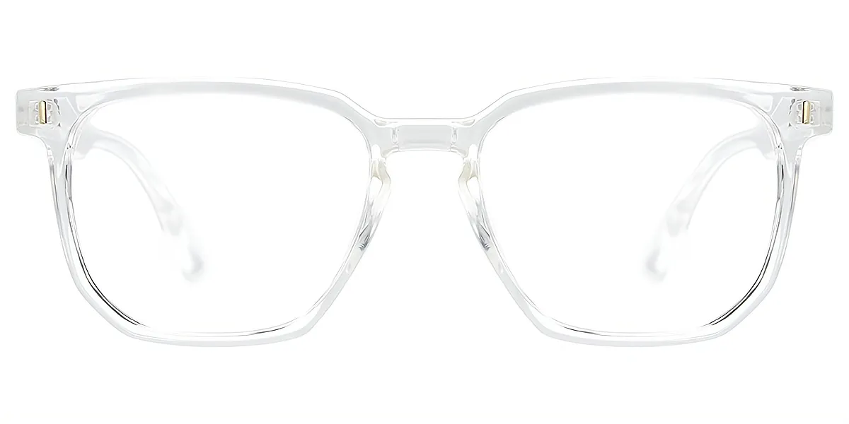 Clear Rectangle Simple Plastic Eyeglasses