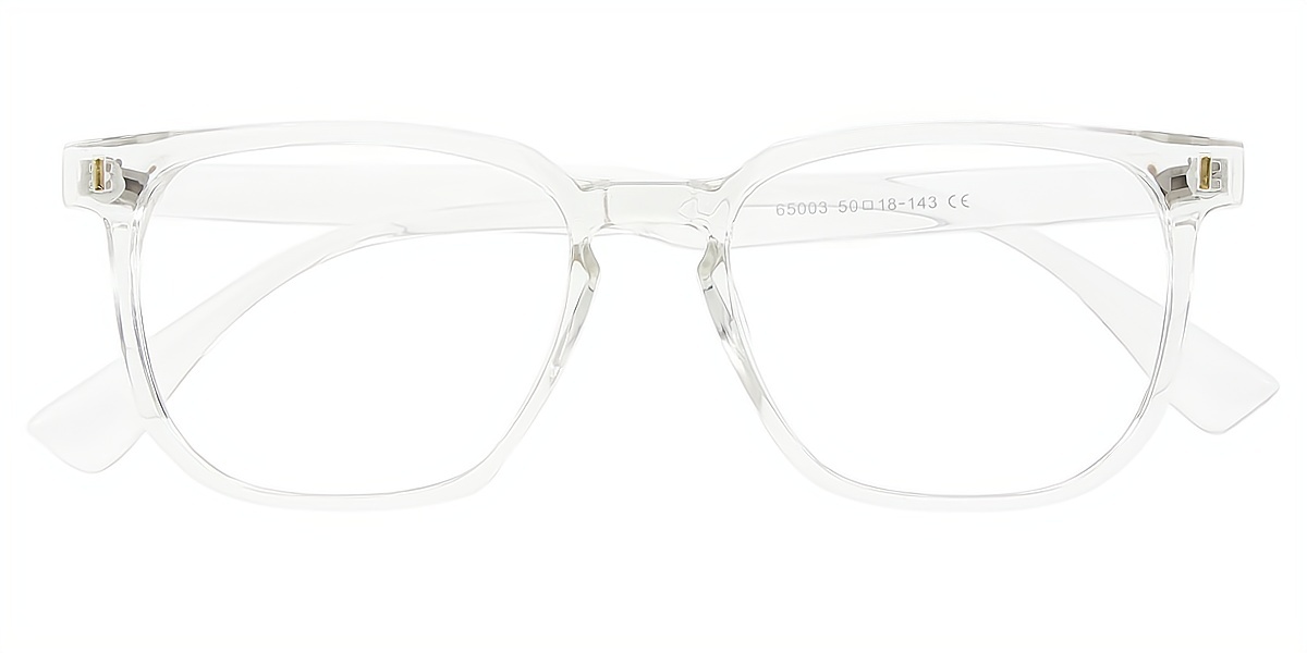 Clear Rectangle Simple Plastic Eyeglasses