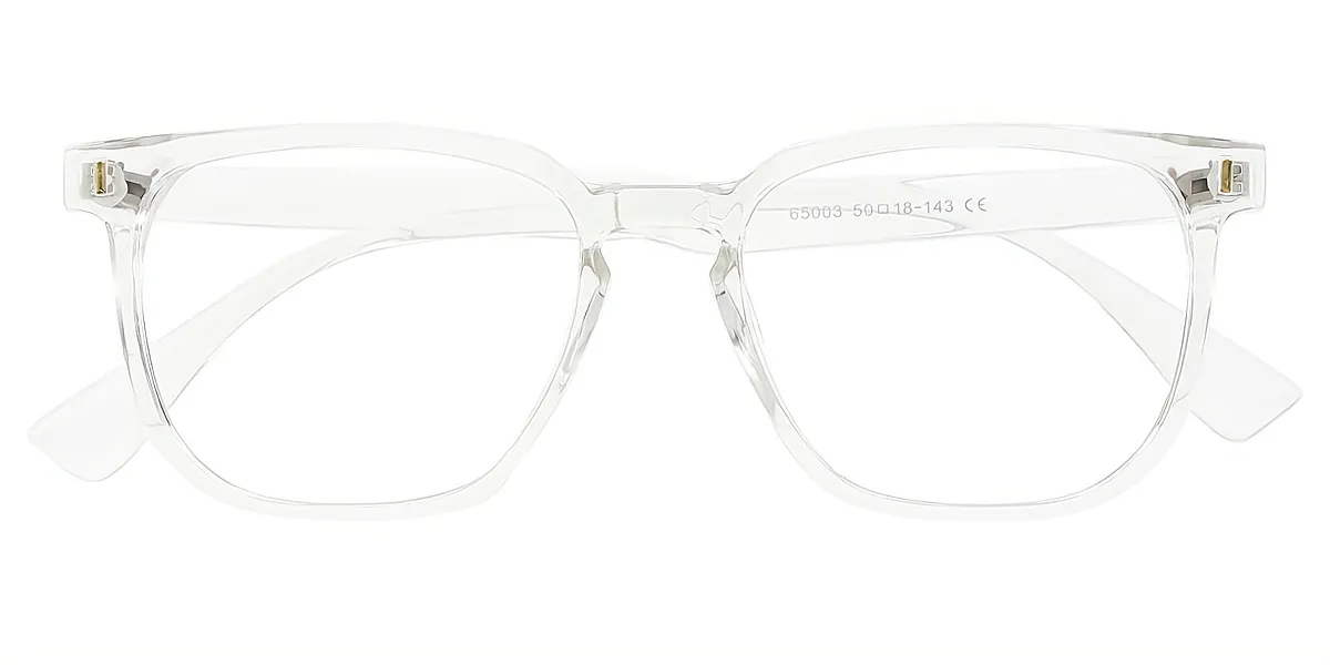 Clear Rectangle Simple Plastic Eyeglasses