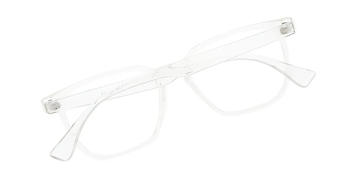 Clear Rectangle Simple Plastic Eyeglasses