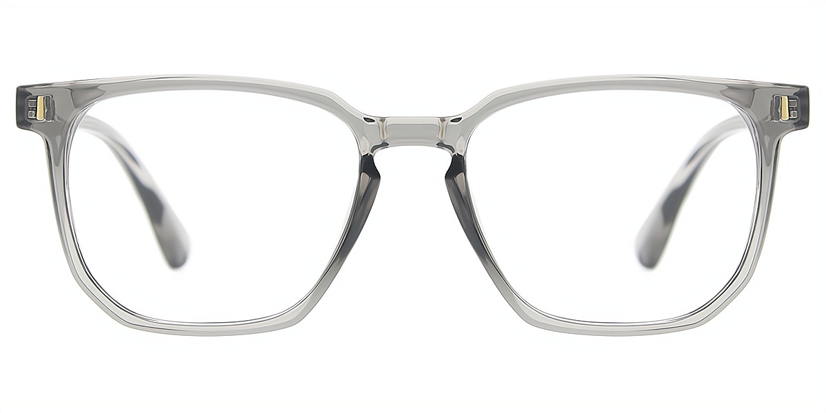 Gray Rectangle Simple Plastic Eyeglasses