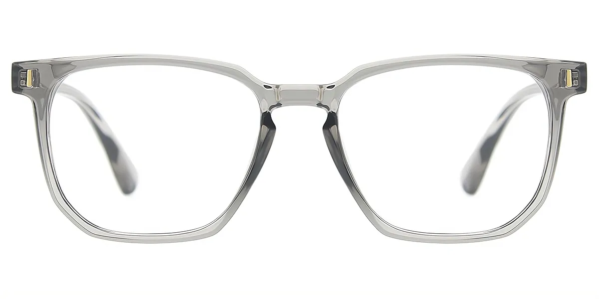 Gray Rectangle Simple Plastic Eyeglasses
