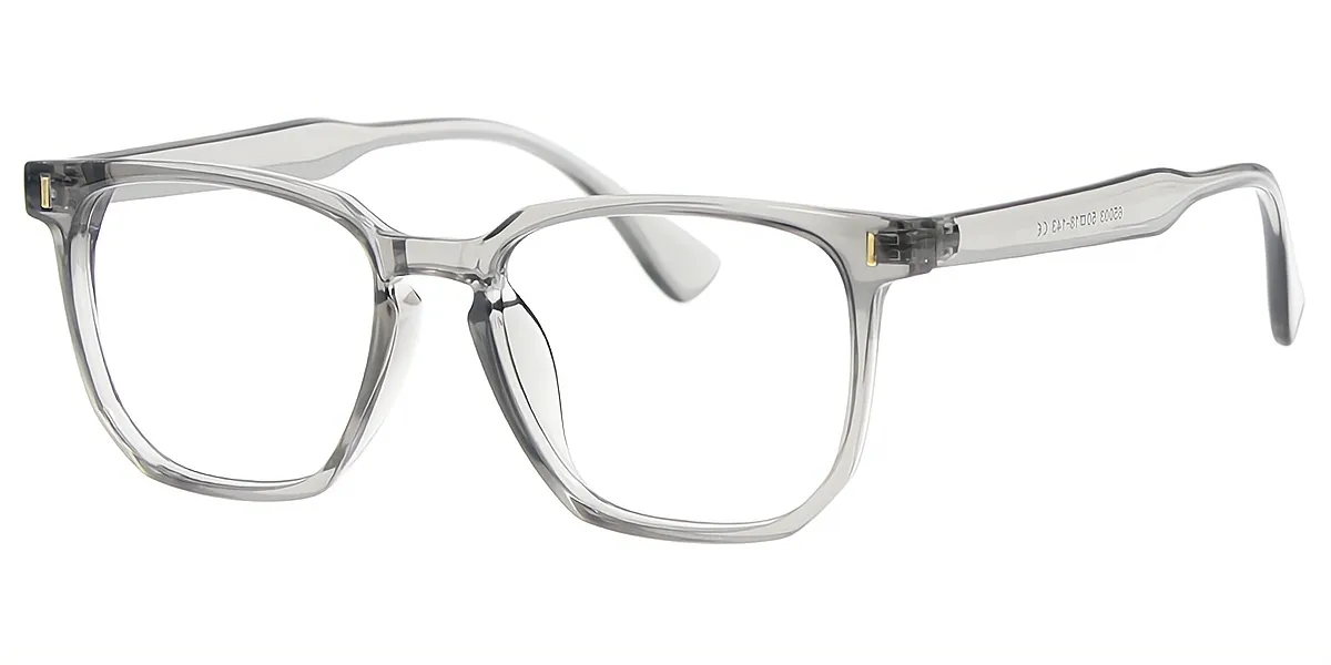 Gray Rectangle Simple Plastic Eyeglasses