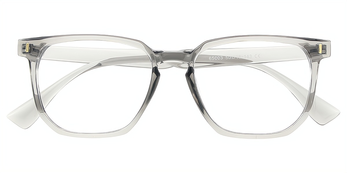 Gray Rectangle Simple Plastic Eyeglasses