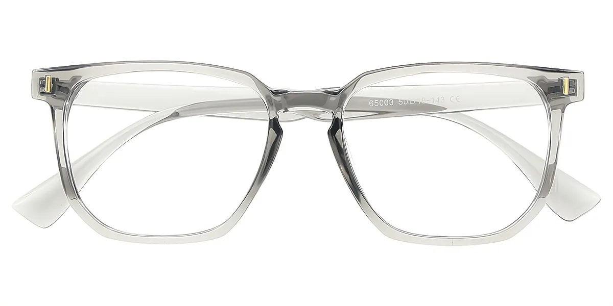 Gray Rectangle Simple Plastic Eyeglasses