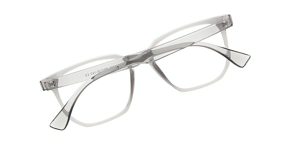 Gray Rectangle Simple Plastic Eyeglasses