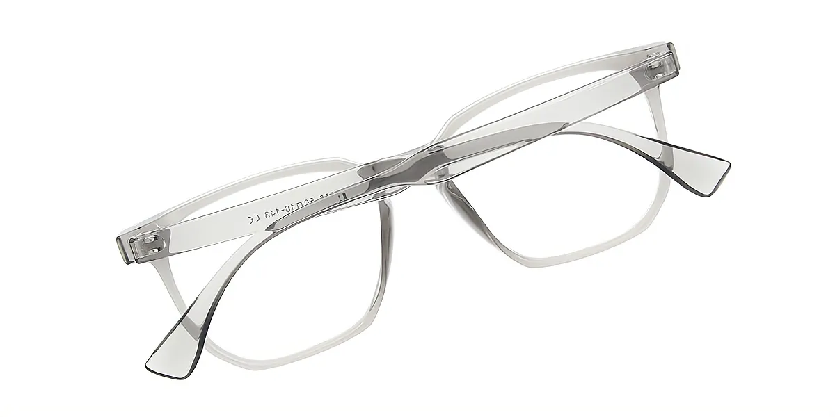 Gray Rectangle Simple Plastic Eyeglasses