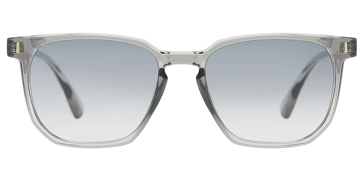 Gray Rectangle Simple Plastic Eyeglasses