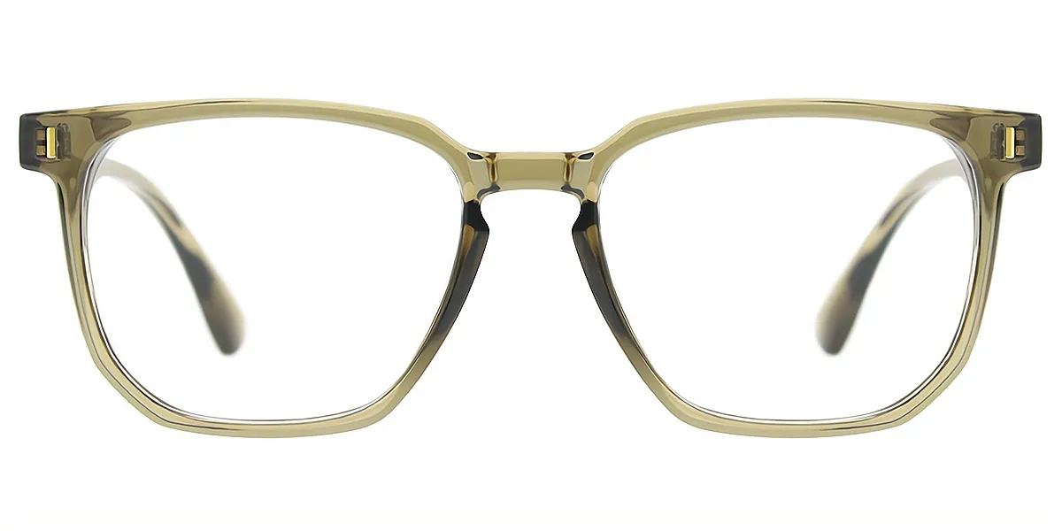 Green Rectangle Simple Plastic Eyeglasses