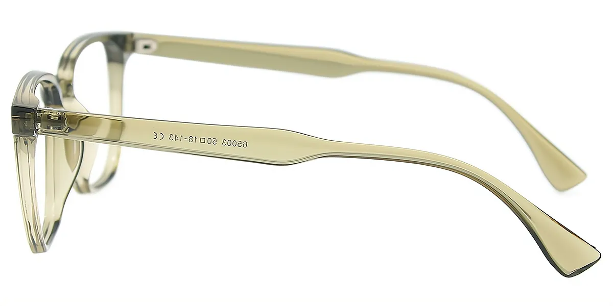 Green Rectangle Simple Plastic Eyeglasses