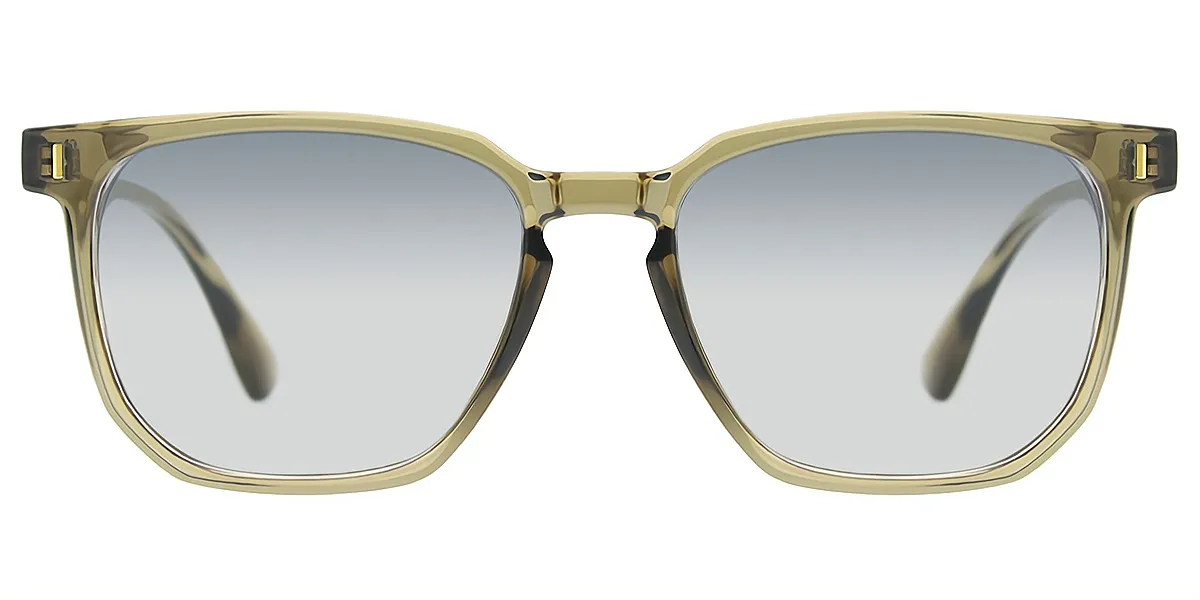 Green Rectangle Simple Plastic Eyeglasses