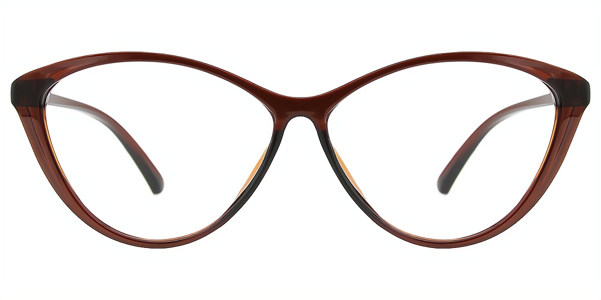 Brown Cat Eye Chic Plastic Eyeglasses