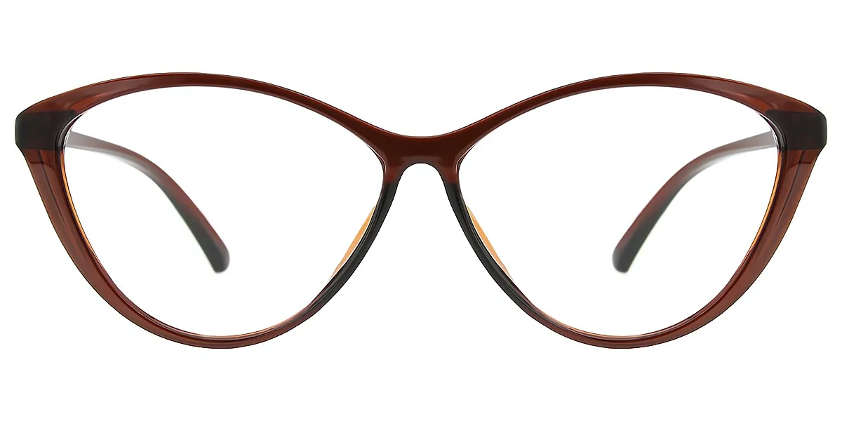 Brown Cat Eye Chic Plastic Eyeglasses