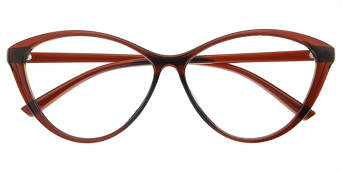 Brown Cat Eye Chic Plastic Eyeglasses