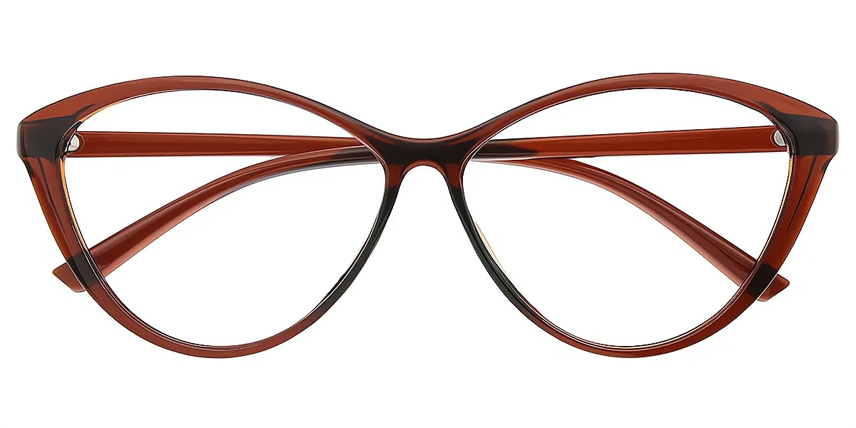 Brown Cat Eye Chic Plastic Eyeglasses