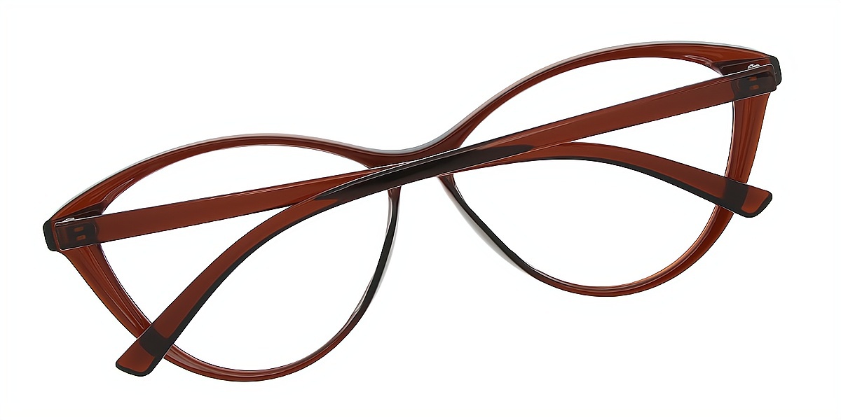 Brown Cat Eye Chic Plastic Eyeglasses