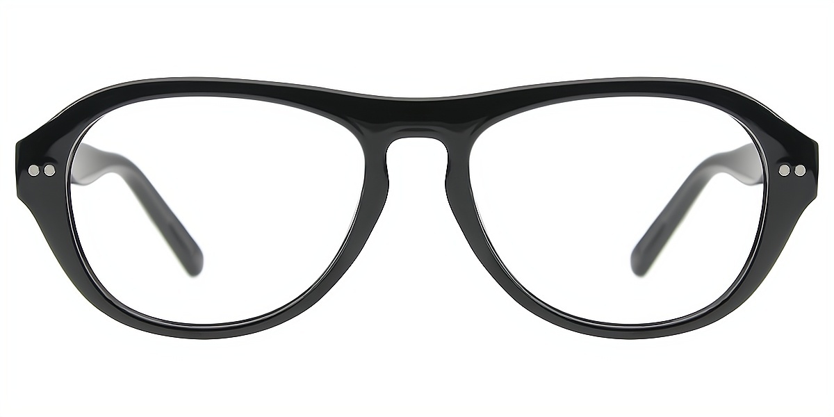 Black Oval Chic Plastic Eyeglasses
