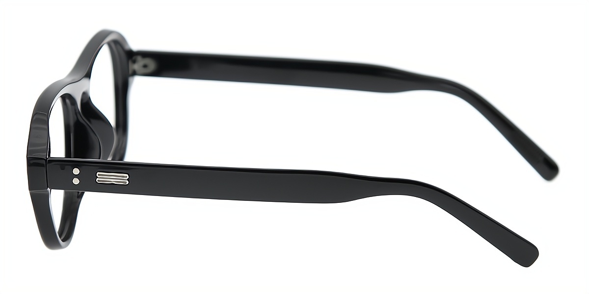 Black Oval Chic Plastic Eyeglasses