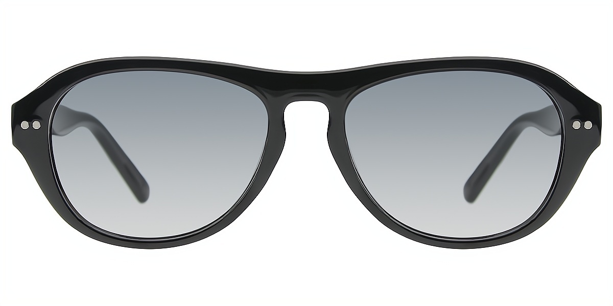 Black Oval Chic Plastic Eyeglasses