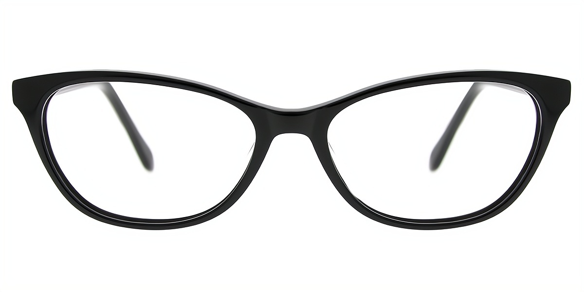 Black Cat Eye Ornate Acetate Eyeglasses