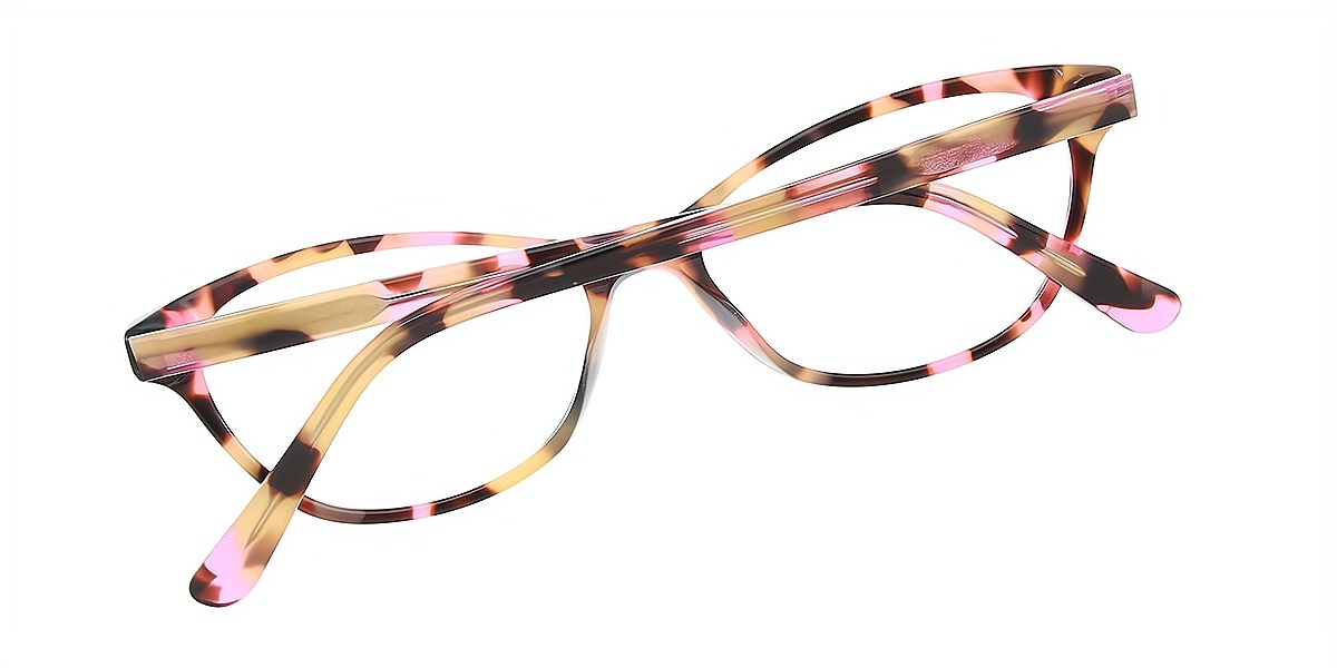 Multicolor Cat Eye Ornate Acetate Eyeglasses