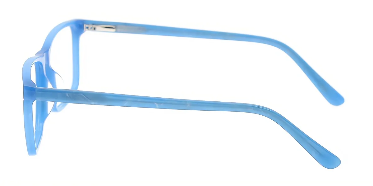 Blue Rectangle Unique Acetate Eyeglasses