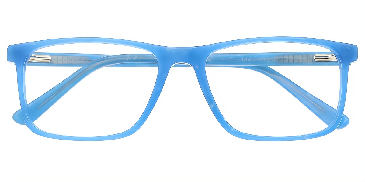 Blue Rectangle Unique Acetate Eyeglasses