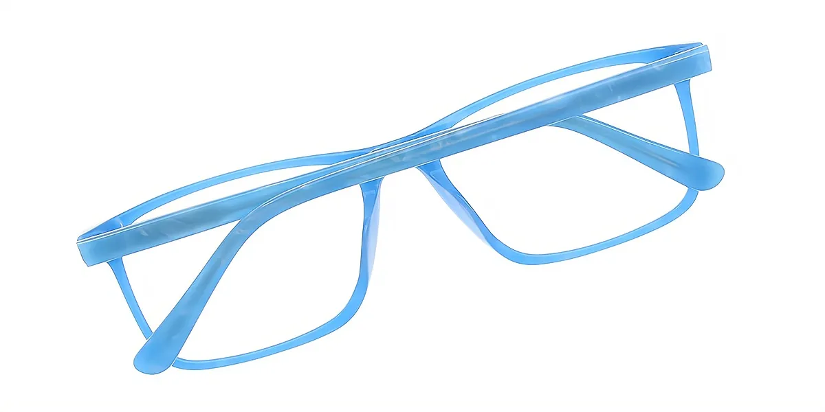 Blue Rectangle Unique Acetate Eyeglasses
