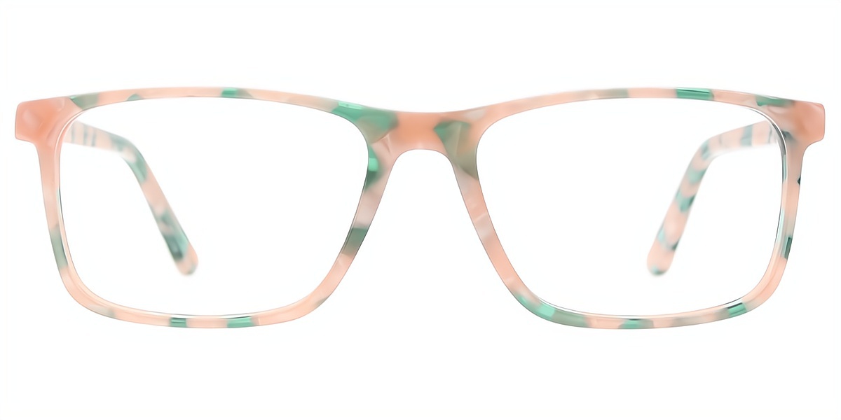 Pink Rectangle Unique Acetate Eyeglasses