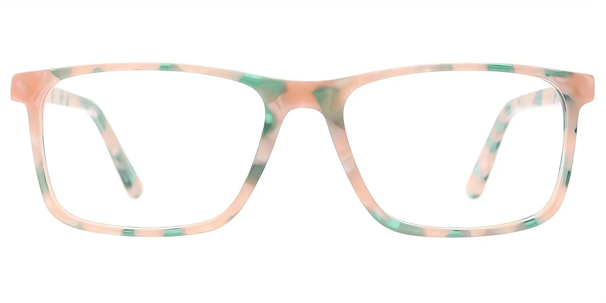 Pink Rectangle Unique Acetate Eyeglasses