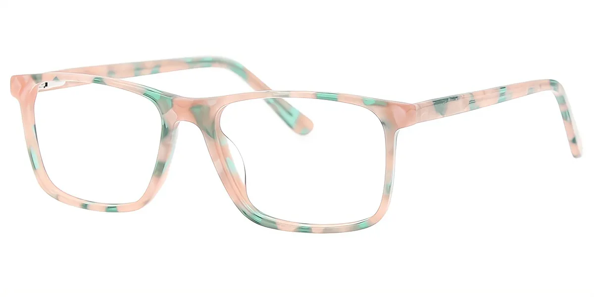 Pink Rectangle Unique Acetate Eyeglasses