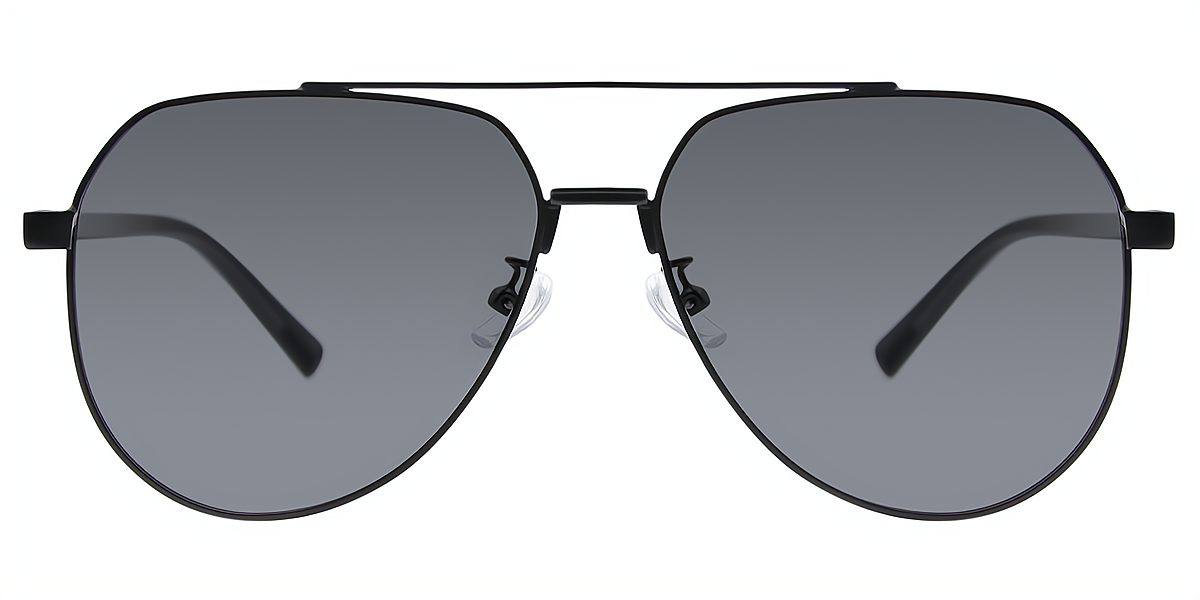 Black Aviator Classic Metal Eyeglasses