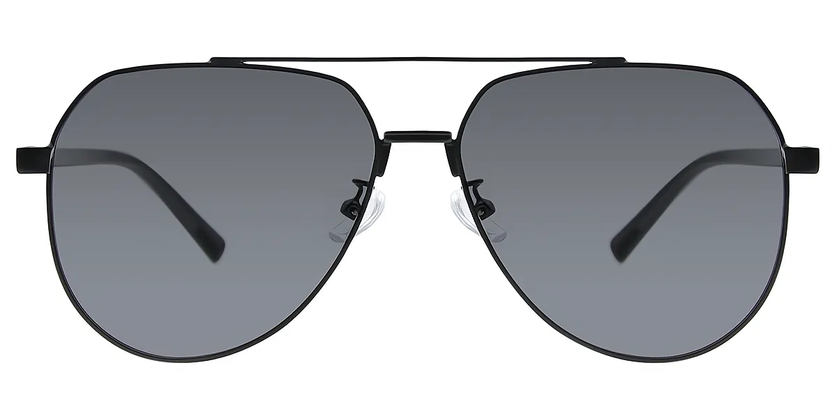 Black Aviator Classic Metal Eyeglasses