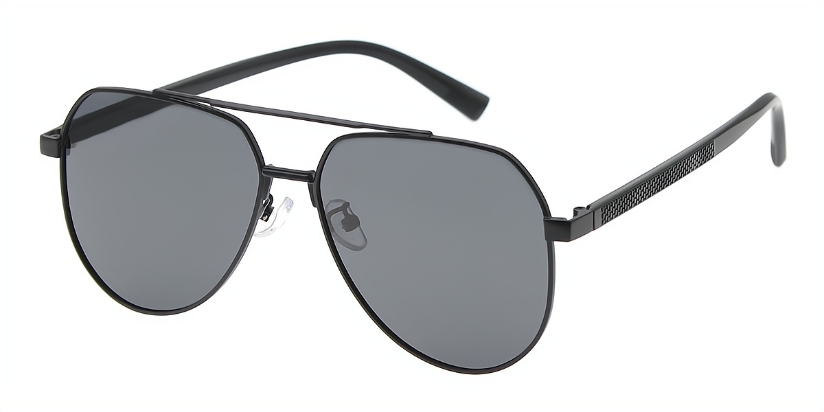 Black Aviator Classic Metal Eyeglasses