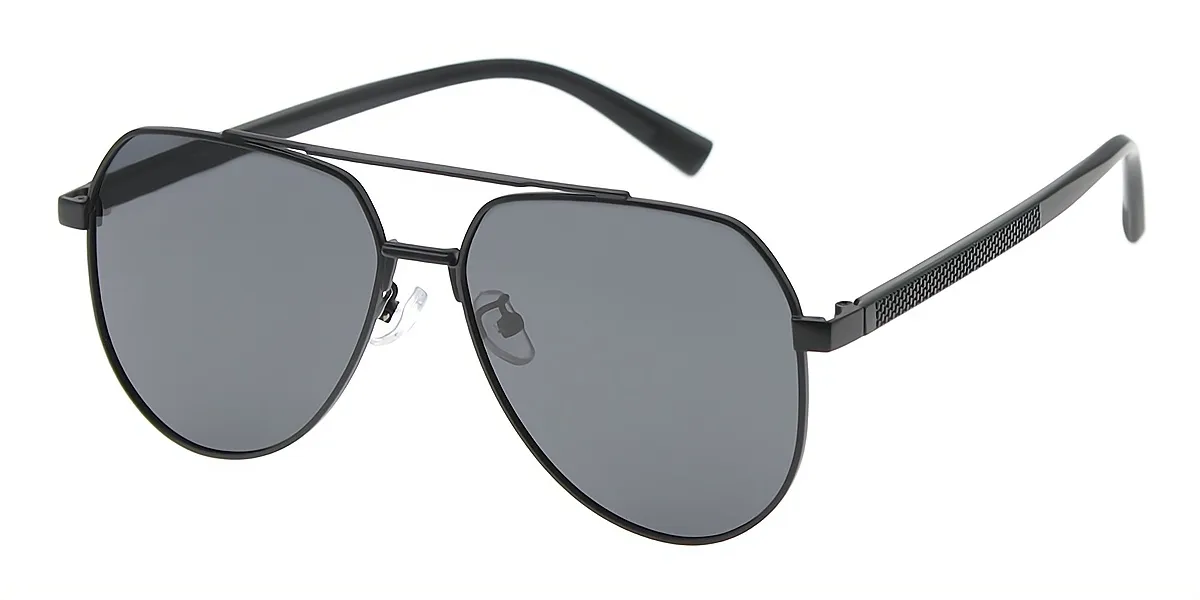 Black Aviator Classic Metal Eyeglasses