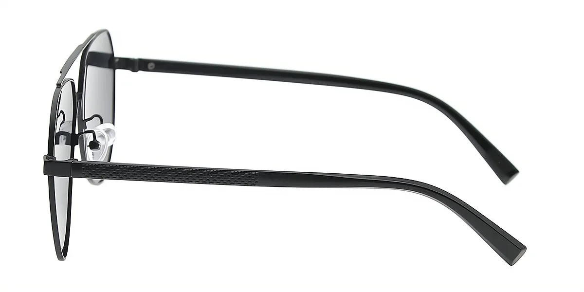 Black Aviator Classic Metal Eyeglasses