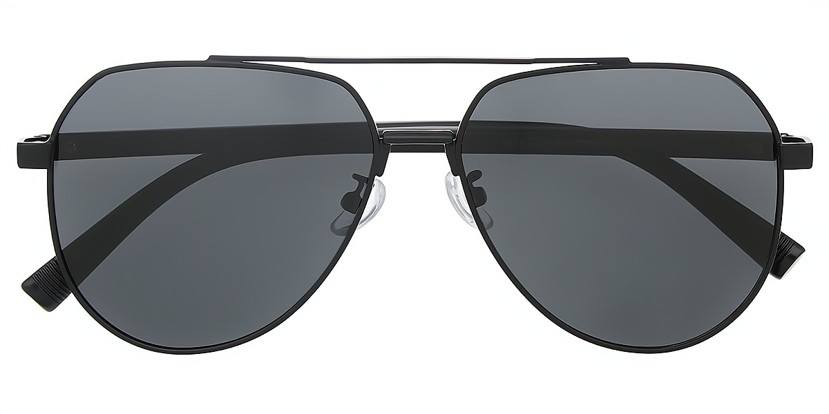Black Aviator Classic Metal Eyeglasses