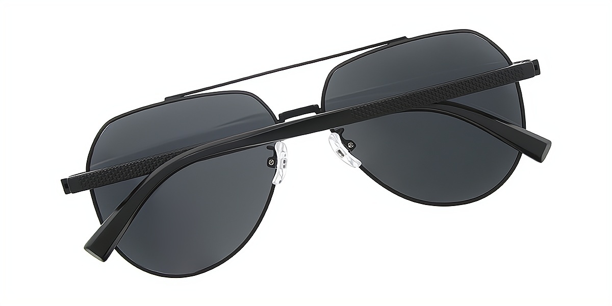 Black Aviator Classic Metal Eyeglasses