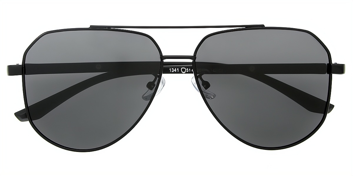 Black Aviator Classic Metal Eyeglasses