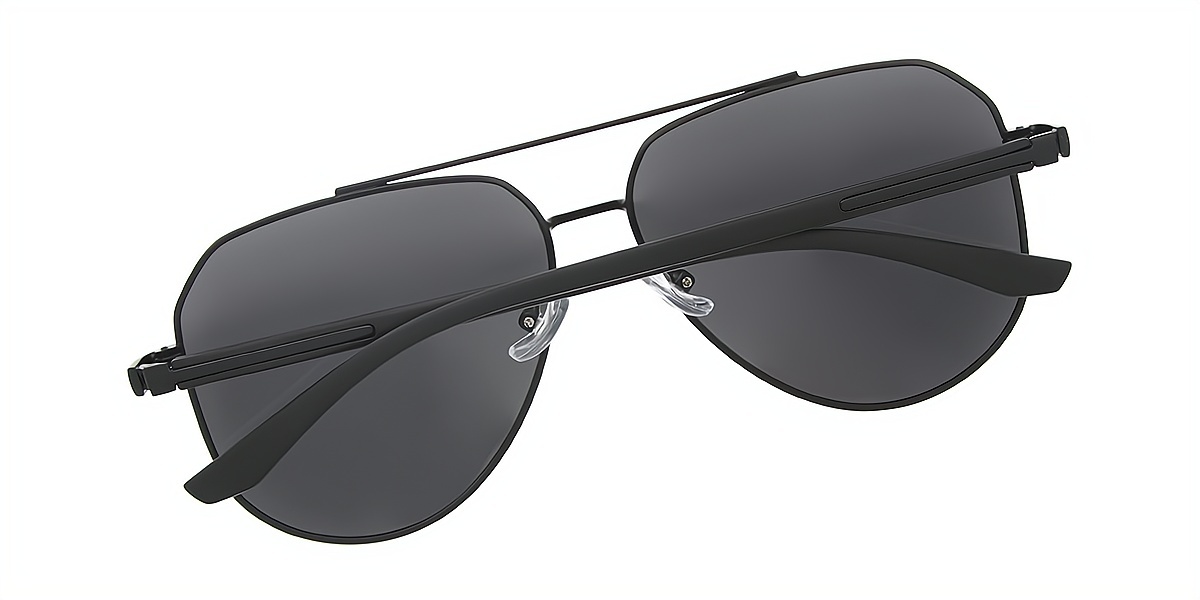 Black Aviator Classic Metal Eyeglasses