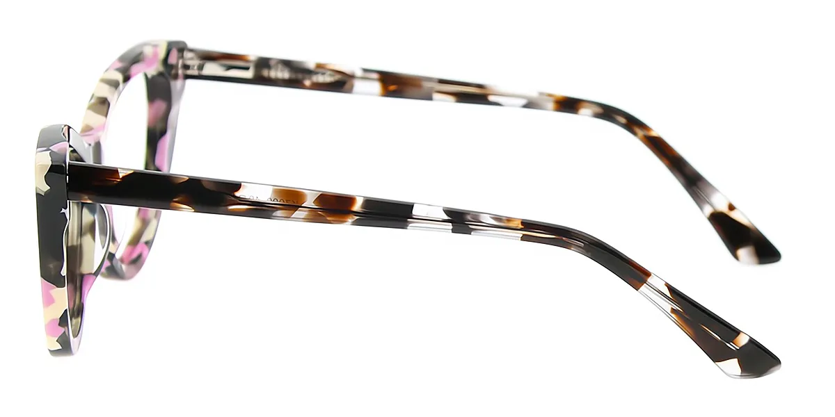 Multicolor Cat Eye Ornate Acetate Eyeglasses
